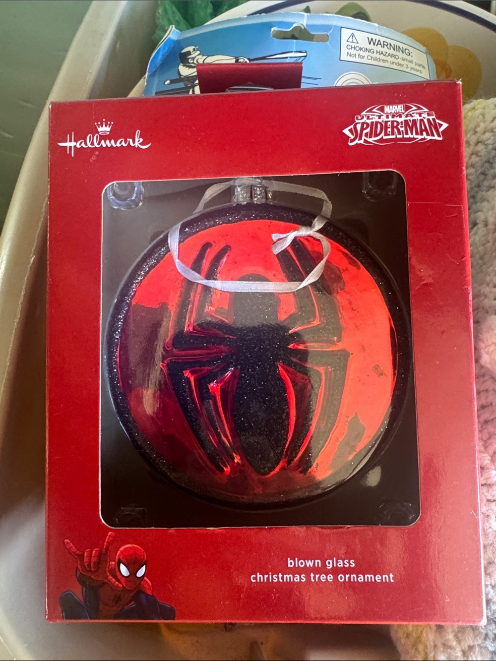 Hallmark Spider-Man Red and Black Glass Ornament
